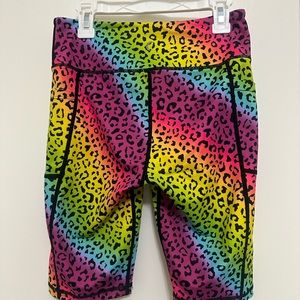 ZYIA Rainbow Leopard Light n Tight Pocket Hustle Shorts 9” (S)